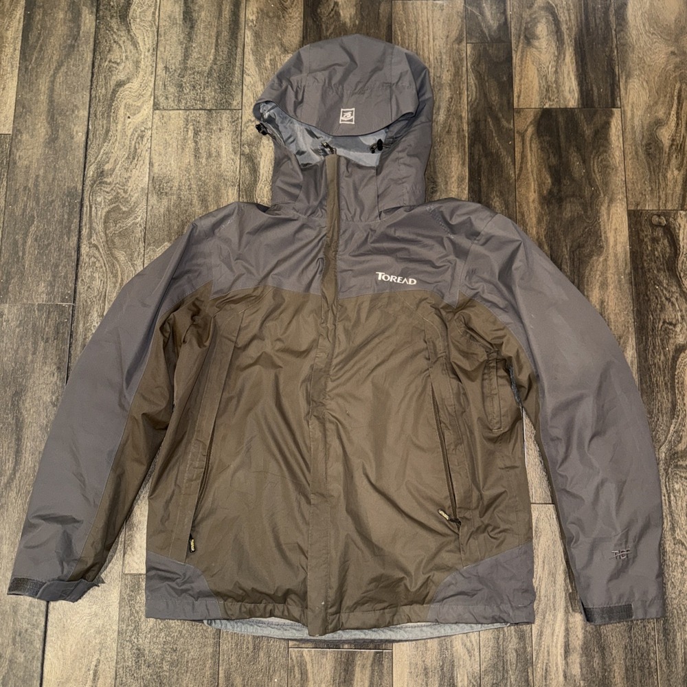Toread Waterproof Hooded Full-Zip Jacket Grey Fleece Inner Jacket Men's L Brown